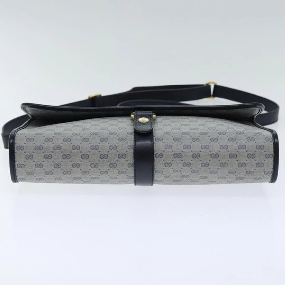 GUCCI Micro GG Supreme Shoulder Bag Navy Gold - Picture 7 of 15